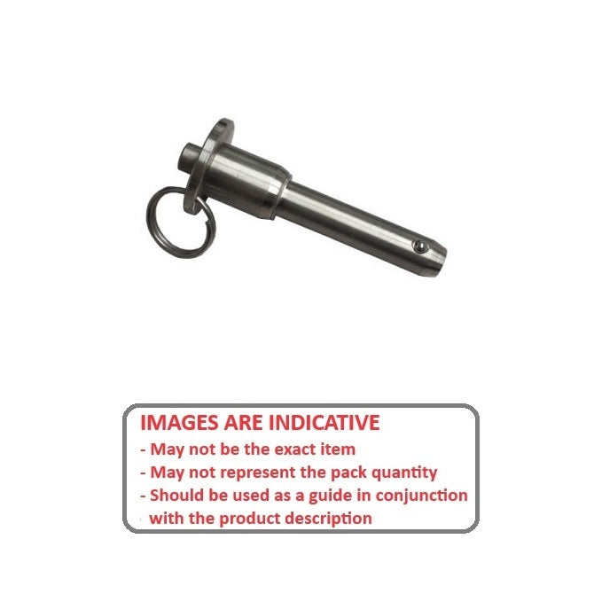 1072288 | BLP-064-0254-BT-S17 (Each) --- Ball Lock Pins - 6.35x25.4 mm - 17-4 PH Stainless / Aluminium Handle Button Handle Pin