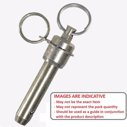 1073196 | BLP-064-0635-DR-S17 (Each) --- Ball Lock Pins - 6.35x63.5 mm - 17-4 PH Stainless Double Acting Pin