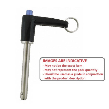 1056808 | BLP-048-0254-LI-S17 (Each) --- Ball Lock Pins - 4.76x25.4 mm - 17-4 PH Stainless L-Handle Industrial Stainless Steel Pin