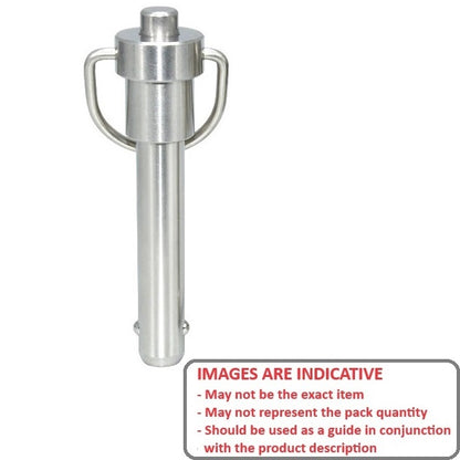 1088199 | BLP-095-0445-MHR-S4 (PK-8) --- Ball Lock Pins - 9.53x44.45 mm - 304 Stainless Steel Marine Style Pin