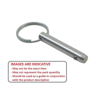 1056672 | BLP-048-0127-K1-S3 (Each) --- Ball Lock Pins - 4.76x12.7 mm - 303 Stainless Steel Keyring Style Pin