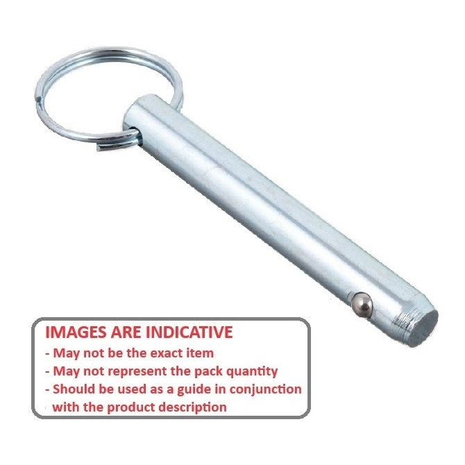 1056802 | BLP-048-0254-K1-C (PK-5) --- Ball Lock Pins - 4.76x25.4 mm - Carbon Steel Keyring Style Pin