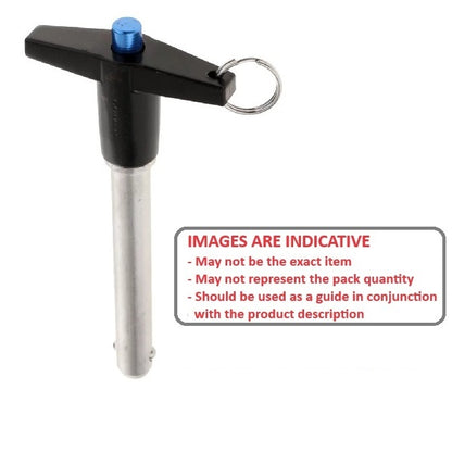 1119478 | BLP-159-0381-T-S4 (Each) --- Ball Lock Pins - 15.88x38.1 mm - 304 Stainless Steel No Shoulder Pin