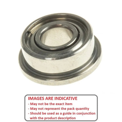 1044089 | SF623-FF-MC34-GR5-R-G48 (PK-20) --- Single Row Ball Bearings - 3x10x4 mm Flanged - Stainless Steel AISI 440C Bearing