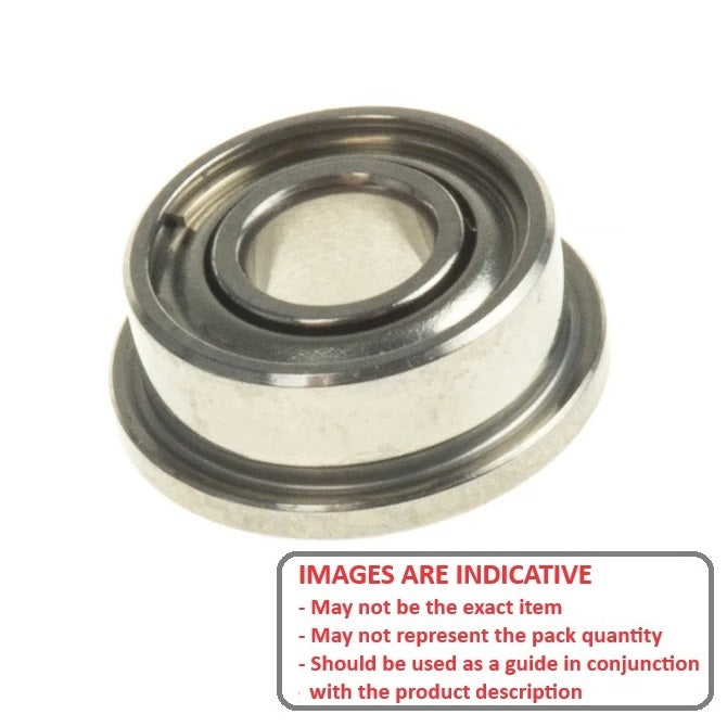 1046558 | SFR144A-ZZS-MC3 (PK-100) --- Single Row Ball Bearings - 3.175x6.35x2.779 mm Flanged - Stainless Steel AISI 440C Bearing