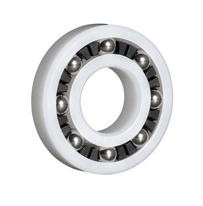 Plastic Bearings - 12x37x12 mm - Acetal with Stainless 316 Balls