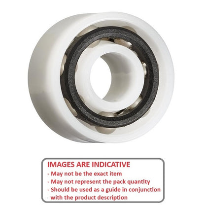 1115606 | P-5203-AS6 --- Plastic Bearings - 17x40x17.46 mm - Acetal with Stainless 316 Balls