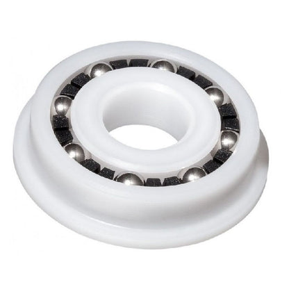 1058636 | P-FR3-AS6 --- Plastic Bearings - 4.763x12.7x3.969 mm / 14.351 mm - Acetal with Stainless 316 Balls