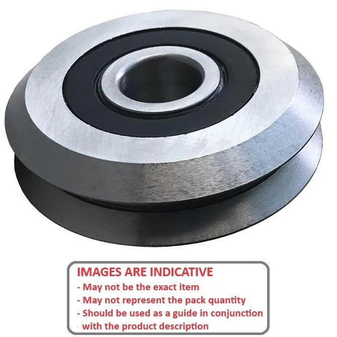 1040109 | SMR307-095-YY-VP-059 (Each) --- Plain Guide Wheels Dual Vee - Size Reference 2 - 30.734x11.113 mm - Stainless Steel AISI 440C Wheel