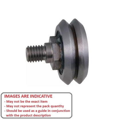1038826 | DVWS2-ADJ-2RS (Each) --- Studded Guide Wheels Dual Vee - Size Reference 2 - 30.7x11.13 mm - Chrome Steel SAE 52100 with Seals Guide Wheel