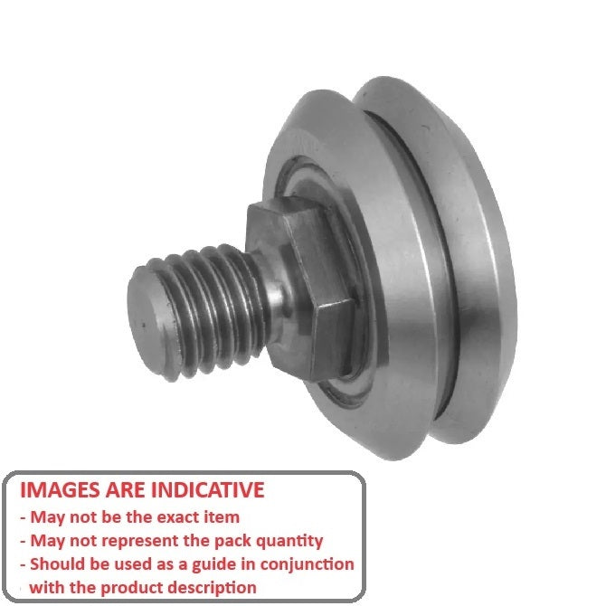 1000041 | DVWS0L-ZZ (Each) --- Studded Guide Wheels Dual Vee - Size Reference 0 - 14.8x6.35 mm - Chrome Steel SAE 52100 with Shields Guide Wheel