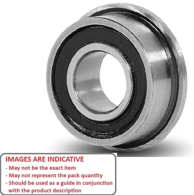1091029 | F6800B-2RS (Each) --- Single Row Ball Bearings - 10x19x7 mm Flanged - Chrome Steel SAE 52100 Bearing