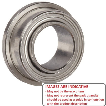 1047146 | SFWR2-ZZ-MC3-JP6 (Each) --- Single Row Ball Bearings - 3.175x9.525x3.969 mm / 4.762 mm Flanged - Stainless Steel AISI 440C Bearing