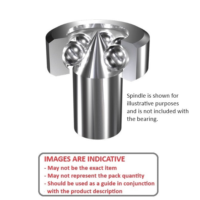 1045887 | BCF10 (PK-100) --- Pivot Bearings - 3.13x10x3.5 mm / 0.2 mm Without Inner Ring - Chrome Steel Bearing