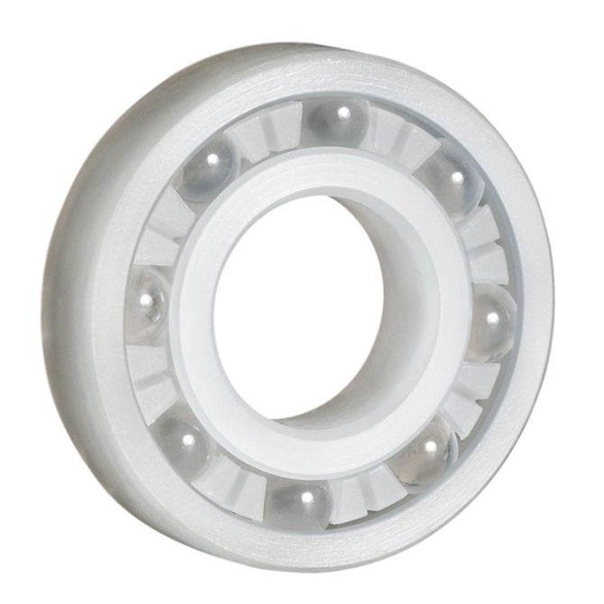 Plastic Bearings - 3.175x12.7x3.969 mm - PVDF with Glass Balls