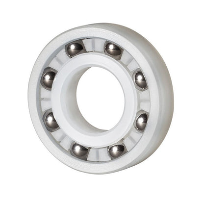 1047210 | P-R2-8B-KS6 (Each) --- Plastic Bearings - 3.175x12.7x3.969 mm - PVDF with Stainless Steel 316 Balls Bearing