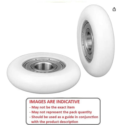 1138777 | NRV-0280-060-W-ZZ (PK-100) --- Nylon Tyre Through Bore Convex Rollers - 28x6x7 mm - Chrome Steel and Acetal Roller