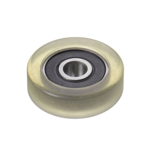 1093947 | PR-0110-030-ZZ-ET-90 (Each) --- Pressure Roller with Bearing Rollers - 11x3x4 mm Urethane OD - Stainless Steel AISI 440C