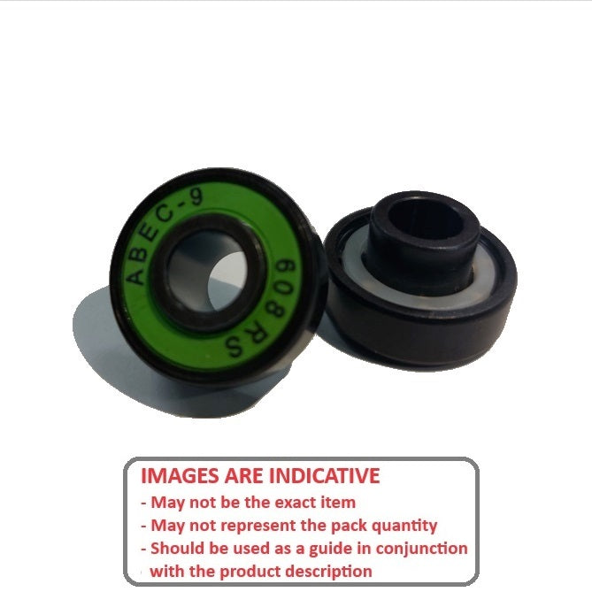 1235325 | W608-1-RG-SKATE (Each) --- Skate Board and Skating Bearings - For general skating Extended inner ring one side - Single Bearing - 8x22x7 inner width 12.5 - - Chrome Steel / Nylon Cage Bearing