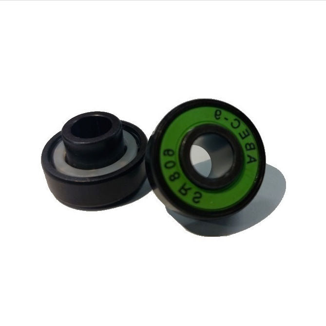 1235325 | W608-1-RG-SKATE (Each) --- Skate Board and Skating Bearings - For general skating Extended inner ring one side - Single Bearing - 8x22x7 inner width 12.5 - - Chrome Steel / Nylon Cage Bearing