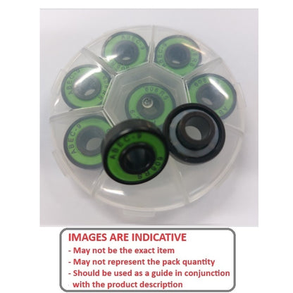 1231187 | W608-1-RG-SKATE-PK8 (PK-8) --- Skate Board and Skating Bearings - For general skating Extended inner ring one side - SET OF 8 Bearings - 8x22x7 inner width 12.5 - - Chrome Steel / Nylon Cage Bearing