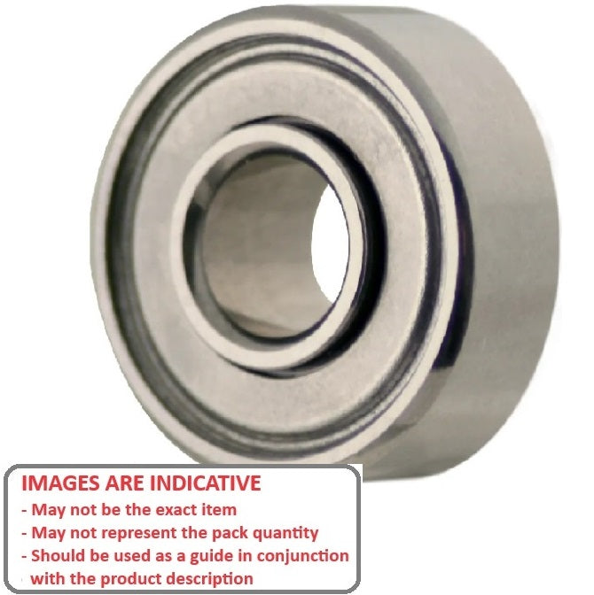 1048333 | SWR2-6A-ZZ-MC3 (Each) --- Single Row Ball Bearings - 3.175x9.525x3.571 mm / 4.366 mm Unflanged - Stainless Steel AISI 440C Bearing