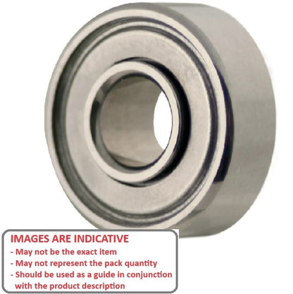 1048333 | SWR2-6A-ZZ-MC3 (Each) --- Single Row Ball Bearings - 3.175x9.525x3.571 mm / 4.366 mm Unflanged - Stainless Steel AISI 440C Bearing