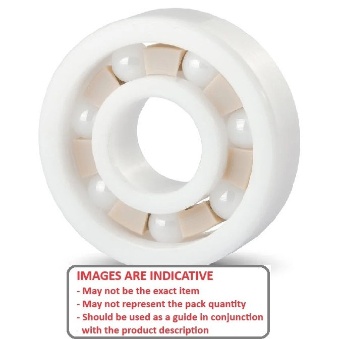 1109239 | CZR-6202-TF-SRL (Each) --- Single Row Ball Bearings - 15x35x11 mm Unflanged - Ceramic Zirconia - PTFE Cage Bearing