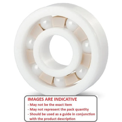 1091619 | CZR-6000-TF-DRY (Each) --- Single Row Ball Bearings - 10x26x8 mm Unflanged - Ceramic Zirconia - PTFE Cage Bearing