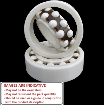 1132290 | CZR-1205-NY-DRY --- Double Row Ball Bearings - 25x52x15 mm - Ceramic Zirconia - Nylon Cage - No Lubricant