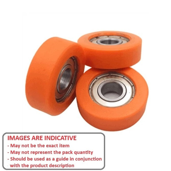 1127645 | NR-0220-060-070-O-ZZ (PK-2) --- Idler with Bearing Rollers - 22x6x7 mm - Nylon Covered Chrome Steel Roller