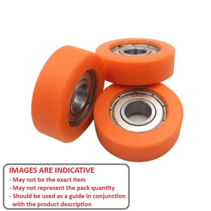 1127645 | NR-0220-060-070-O-ZZ (PK-2) --- Idler with Bearing Rollers - 22x6x7 mm - Nylon Covered Chrome Steel Roller