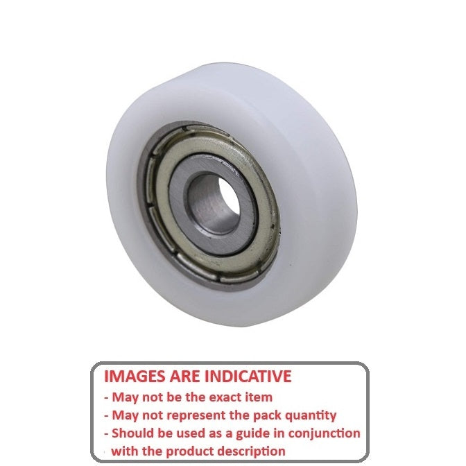 1130858 | NR-0240-060-080-W-ZZ (PK-2) --- Idler with Bearing Rollers - 24x6x8 mm - Nylon Covered Chrome Steel Roller