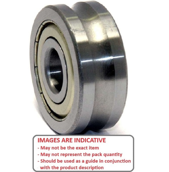1042662 | UR188A-YO (Each) --- Yoyo Bearings - Type Concave Bearing 6.35 x 12.7 x 4.8 mm - Open Bearing - Chrome Steel - U-Groove