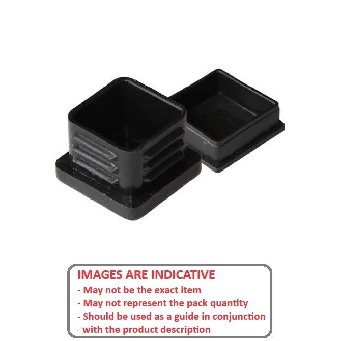 1093608 | BNGSQ-102-BL (PK-14) --- Square Bungs - 10.2 mm Black 1.25 mm - Plastic Bung