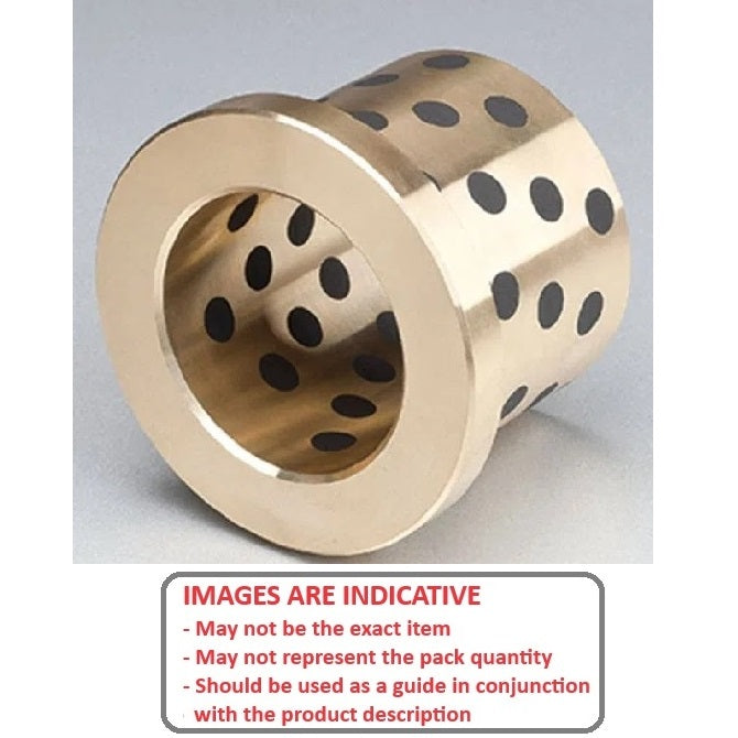 1163245 | BF0500-0600-0400-BRP (Each) --- Flanged Bushes - 50x60x40 mm Brass Graphite Plug - Brass with Graphite Plug Bush