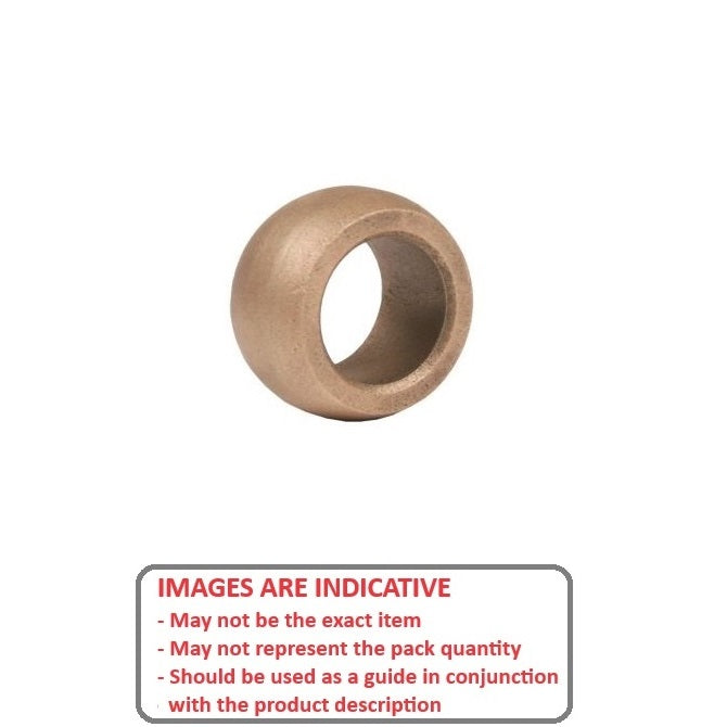 1080424 | BSP00800-01550-0110-SB (Each) --- Spherical Sintered Bronze Bushes - 8x15.5x11 mm - Bronze SAE 841 Sintered Bush