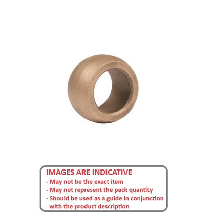 1080424 | BSP00800-01550-0110-SB (Each) --- Spherical Sintered Bronze Bushes - 8x15.5x11 mm - Bronze SAE 841 Sintered Bush