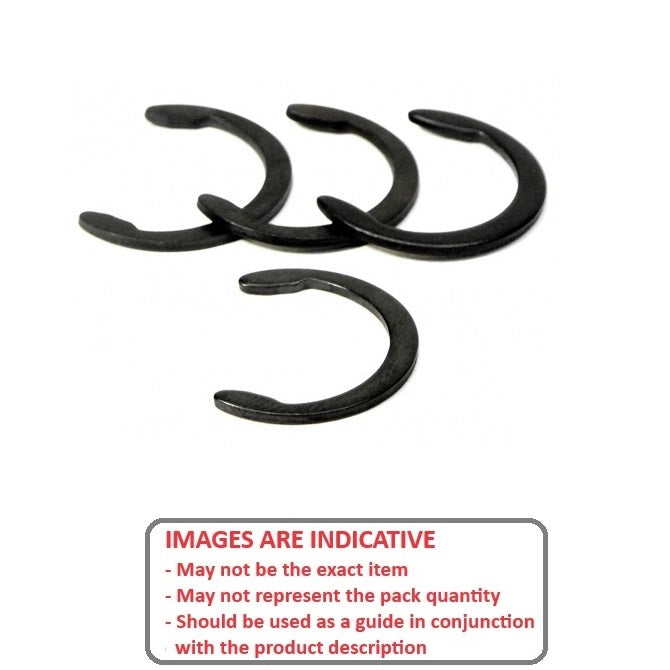 1048299 | CC-034-040-SS (PK-100) --- Crescent Retaining Rings - 3.43x3.96x0.38 mm - Stainless Steel Grade PH15-7-17 Ring