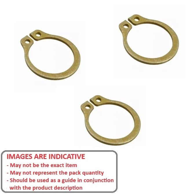 1087828 | CNG-00953-CZ (PK-100) --- External Retaining Rings - 9.53x1.07 - - Circlips - Carbon Steel Zinc Plated Yellow Circlip