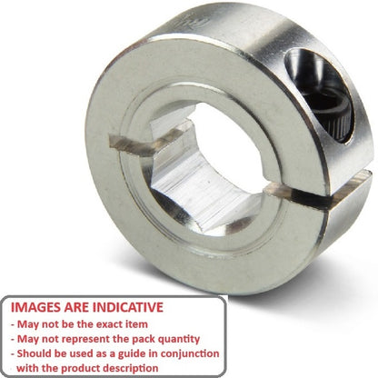 1076919 | COH-00794-021-06-1P-S3 (Each) --- Hex Bore Collars - 7.938x20.7x6.4 mm One Piece - Stainless Steel 303/304 Similar to A2, 18-8 HRB80 Collar