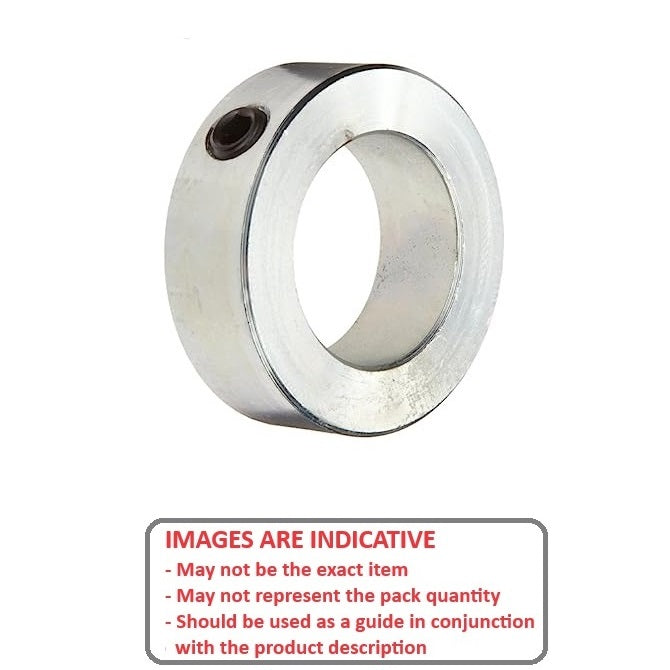 1052037 | COL-00400-012-12-NCP (Each) --- Shaft Collars - 4x12x8 mm Standard - Steel - Nickel Chrome Plated Collar