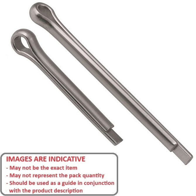 1048116 | PC032-0200-4 (PK-10) --- Split Pins - 3.2x20x2.9 mm - Stainless Steel 304 Similar to A2, 18-8 HRB80 Pin