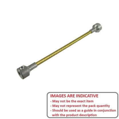 1070282 | CP-064-064-25-0203-FS (Each) --- Coupling Ends Flexible Shafts - 6.35x6.35x203.2 mm Open - Plated Steel with Vinyl Cover Shafting