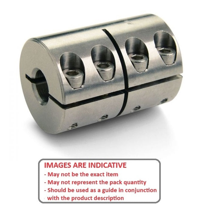 1101205 | CP-127-127-29-044-R1-3C (Each) --- Rigid Couplings - 12.7x12.7x28.575 mm Clamp - Stainless Steel Coupling