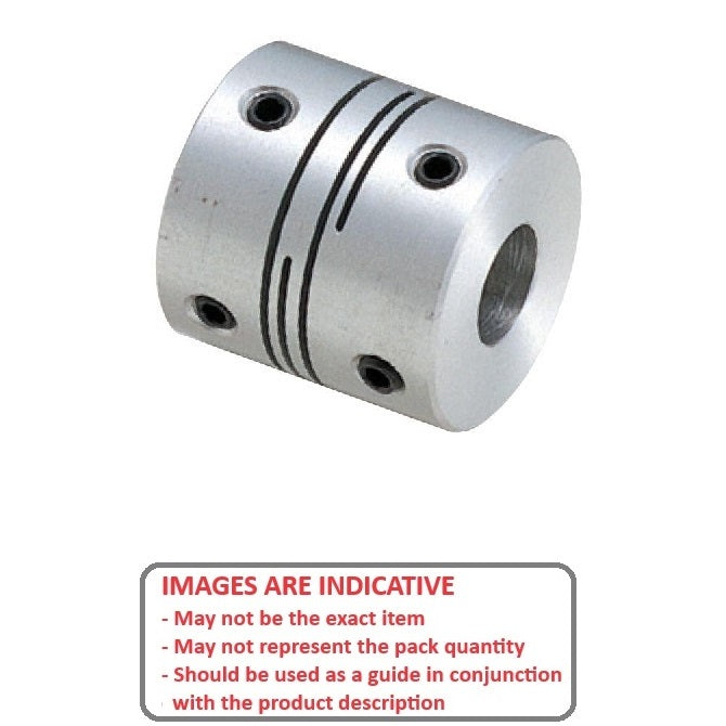1037631 | CP-020-020-08-010-H-SL4-A (Each) --- Helical and Slit Couplings - 2x2x8 mm 4 Slit Miniature - Aluminium Coupling