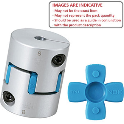 1096655 | CP-120K-140K-40-066-J-PU80C (Each) --- Spider Type C Complete Couplings - 12 - Keyed - Keyed 14.0 40 mm - Aluminium with 80 Duro Blue Spider Coupling