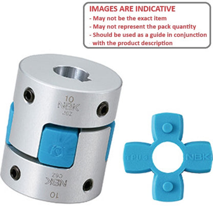 1079809 | CP-080-080-20-030-J-PU80S (Each) --- Spider Type C Complete Couplings - 8x8x20 mm - Aluminium with 80 Duro Blue Spider Coupling