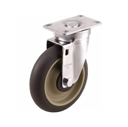 1163068 | RWC-S2710B (PK-2) --- Plate Castors - Wheel diameter 50 Swivel with Brake 30 mm - Inst Rubber Castor