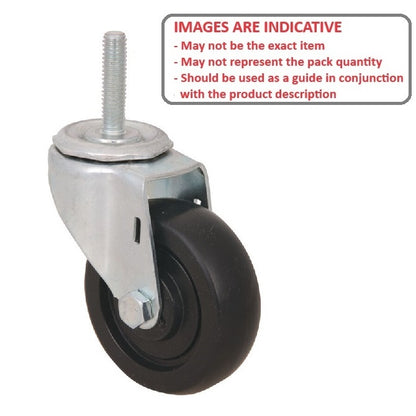 1164283 | WC415RS (PK-4) --- Stud Castors - 50.8 x 20.64 mm Swivel 34 General Purpose - Soft Rubber Castor